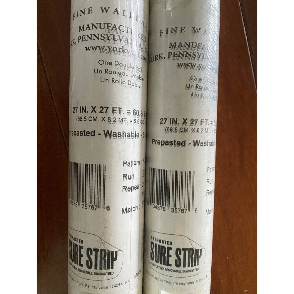 2 Double Rolls YORK WALLPAPER 'Cool Kids' Glitter Trellis Silver White Prepasted